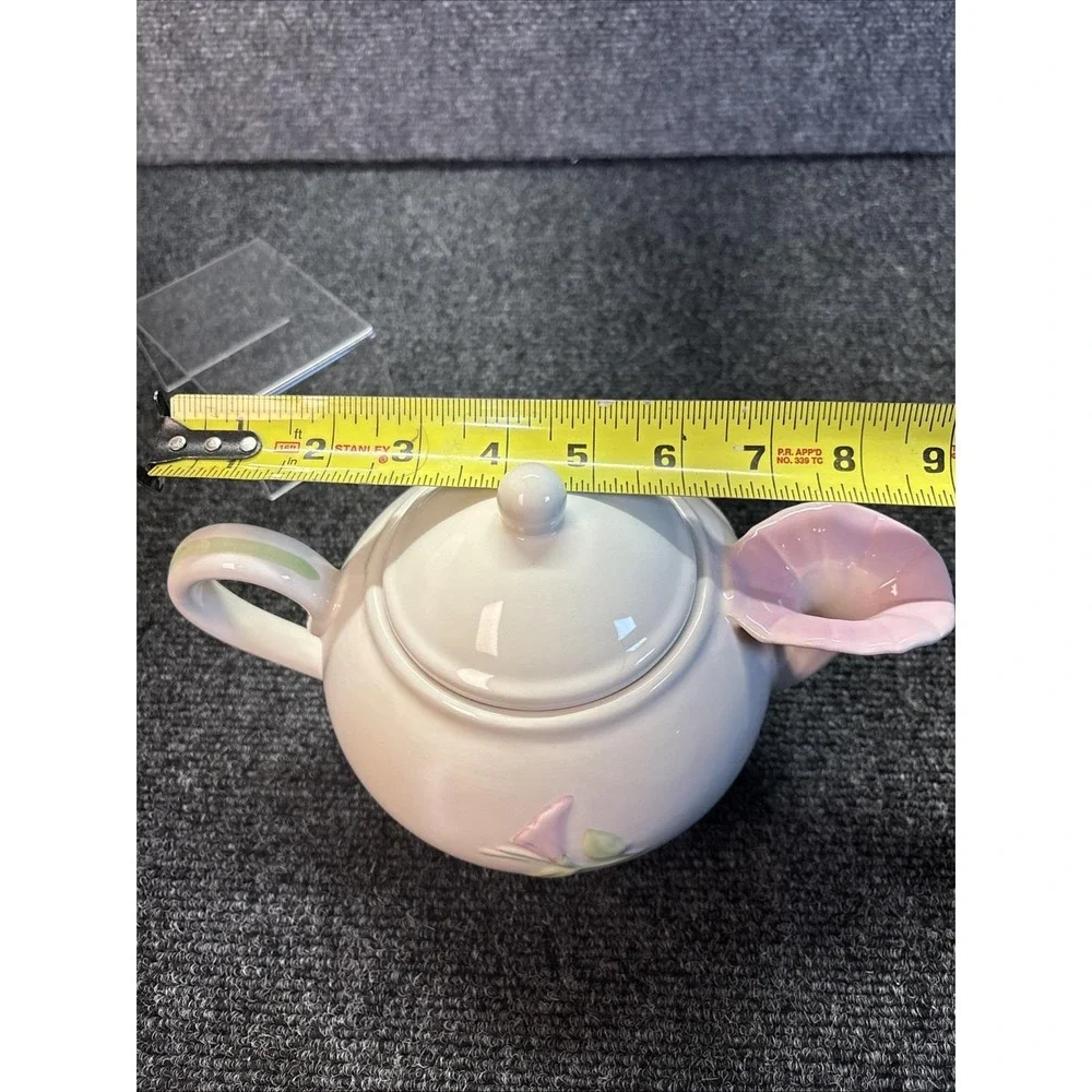 Vtg~Teleflora Pink Morning Glory Teapot~4 Cups~Ceramic